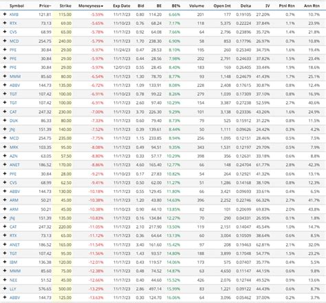 Naked Put Option Screener